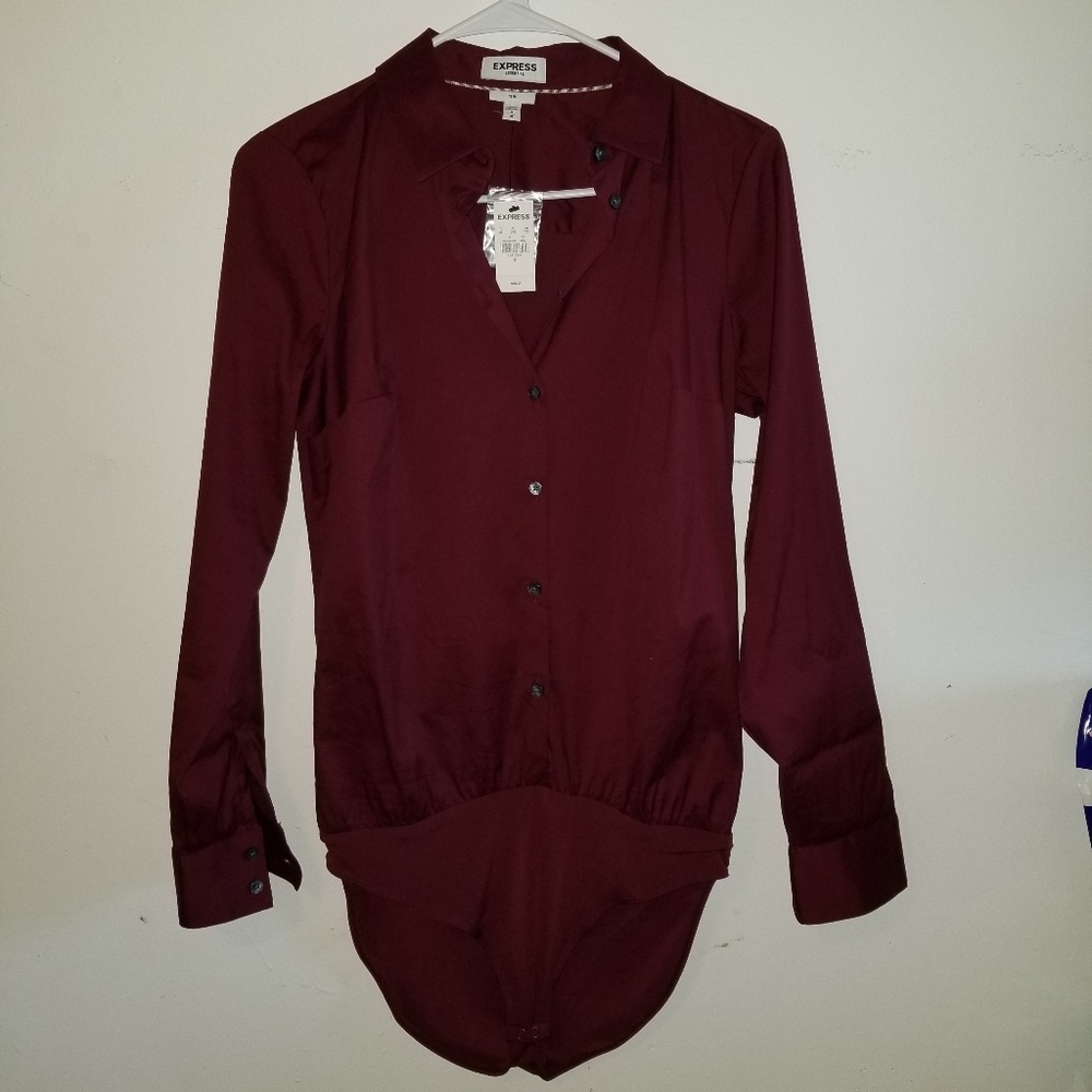 Fitted Long Sleeve Essential Shirt Bodysuit